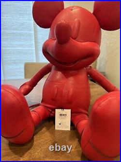 100th Disney X Coach Electric Red Mickey Mouse Leather Plush Collectible Doll