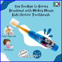 144x Disney Mickey Mouse Kids Battery Powered Toothbrush Soft Bristles & Cap