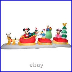 15.5' Animated Disney Mickey Mouse & Friends Sleigh Airblown Inflatable