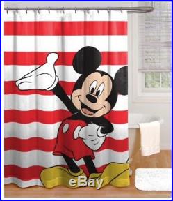 18pc Kids MICKEY MOUSE Complete BATHROOM SET Shower Curtain+Hooks+Mat+Towels Lot