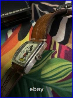 1928 Disney Mickey Mouse The Big Cheese WATCH Model MC076 tank-style. Antique