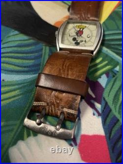 1928 Disney Mickey Mouse The Big Cheese WATCH Model MC076 tank-style. Antique