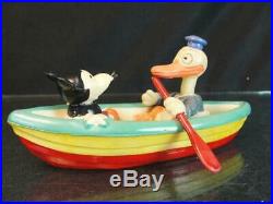1930s Disney Celluloid Donald Duck & Mickey Mouse Rowboat Toy