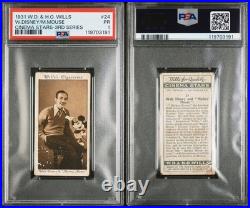 1931 WD & Ho Wills Walt Disney Mickey Mouse #24 Rookie Card Cinema Stars PSA 1