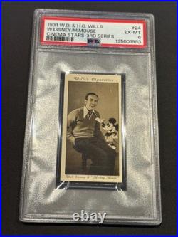 1931 Wills Cinema Stars Walt Disney Mickey Mouse PSA 6 Rookie Card Tobacco
