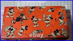 1933- Walt Disney Mickey Mouse- Ingersoll Pocket Watch & Fob-boxed- Antique #2