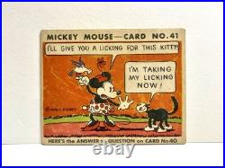 1935 Mickey Mouse Gum Card R89 #41 RARE- Type 2 Give You A Licking Kitty