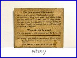 1935 Mickey Mouse Gum Card R89 #41 RARE- Type 2 Give You A Licking Kitty