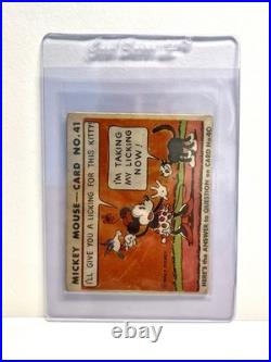 1935 Mickey Mouse Gum Card R89 #41 RARE- Type 2 Give You A Licking Kitty