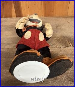 1940's Gund Mickey Mouse Plush with Stand. Walt Disney. Great condition. RARE