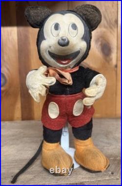 1940's Gund Mickey Mouse Plush with Stand. Walt Disney. Great condition. RARE