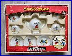1968 Vintage Mickey Mouse Tea Set 13 piece Porcelain set is excellent condition