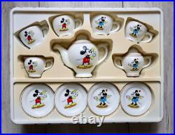 1968 Vintage Mickey Mouse Tea Set 13 piece Porcelain set is excellent condition