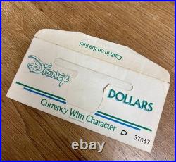 1990 Disney Dollars 5 x $1 Mickey Mouse consecutive numbers in mint condition