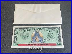 1997 $1 Disney Dollar Mickey Mouse 25th Anniversary A01225478A Rare with wallet