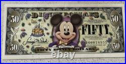 2005 Fifty Dollar Disney Bill Mickey Mouse Minor Crease In Centre 2005 Fifty Dollar Disney Bill Mickey Mouse Minor Crease In Centre