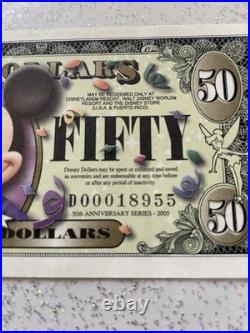 2005 Fifty Dollar Disney Bill Mickey Mouse Minor Crease In Centre 2005 Fifty Dollar Disney Bill Mickey Mouse Minor Crease In Centre