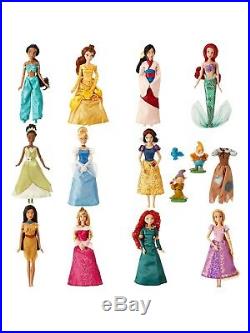 2017 DISNEY Store Classic 11 Princess Deluxe Doll Barbie Collection Gift Set