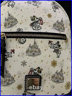 2020 Disney Parks Dooney & Bourke Christmas Holiday Mickey White Mini Backpack