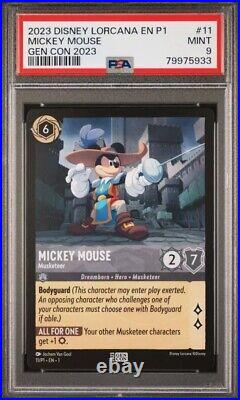 2023 Disney Lorcana En P1 Mickey Mouse Gen Con 2023 #11 Psa Mint 9