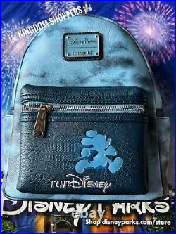 2023 Disney Parks Run RunDisney Mickey Mouse Blue Tie Dye Loungefly Backpack