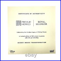 24K Gold Disney Mickey Mouse Transformation Sculpture Paintbrush Pewter 19/100