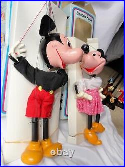 2 Pelham Puppets Disney Mickey Mouse & Minnie Mouse In Boxes Vintage 1979