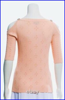 $3400 CHANEL 2019 Cold Shoulder Logo 36 38 40 4 6 8 Dress Sweater Top Shirt 19s