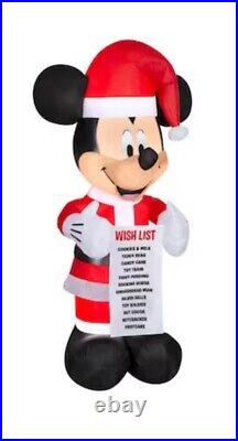 6 Ft Disney Mickey Mouse Holding A WISH LIST Christmas Inflatable 2023 NEW
