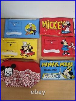 9 x vintage Disney pencil cases 60s 70s 80ds mickey mouse Donald