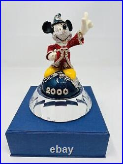 ARRIBAS Bros Mickey Mouse 2000 FANTASIA SORCERER MILLENNIUM Swarovski Fig withBase