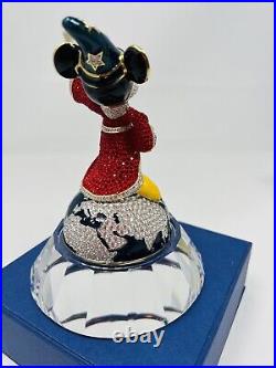 ARRIBAS Bros Mickey Mouse 2000 FANTASIA SORCERER MILLENNIUM Swarovski Fig withBase