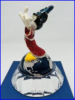 ARRIBAS Bros Mickey Mouse 2000 FANTASIA SORCERER MILLENNIUM Swarovski Fig withBase