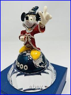 ARRIBAS Bros Mickey Mouse 2000 FANTASIA SORCERER MILLENNIUM Swarovski Fig withBase