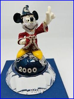 ARRIBAS Bros Mickey Mouse 2000 FANTASIA SORCERER MILLENNIUM Swarovski Fig withBase