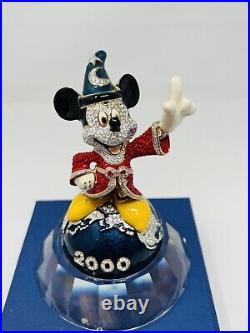 ARRIBAS Bros Mickey Mouse 2000 FANTASIA SORCERER MILLENNIUM Swarovski Fig withBase