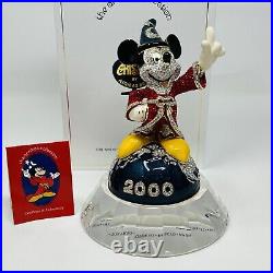ARRIBAS Bros Mickey Mouse 2000 FANTASIA SORCERER MILLENNIUM Swarovski Fig withBase