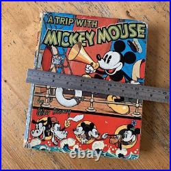 A Trip With Mickey Mouse 1930s Brin Brothers Hardback Book Walt Disney