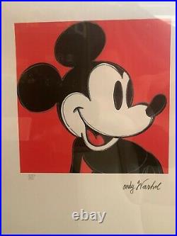 Andy Warhol Signed/Hand-Numbered Mickey Mouse Lithograph CMOA DISNEY ART Retro