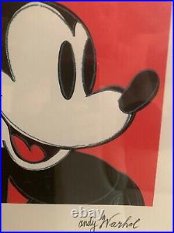 Andy Warhol Signed/Hand-Numbered Mickey Mouse Lithograph CMOA DISNEY ART Retro