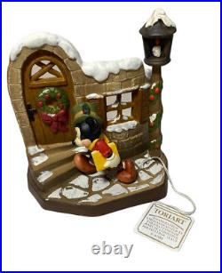 Anri Disney Christmas Carol Mickey Mouse In House Figurine Toriart Village VTG