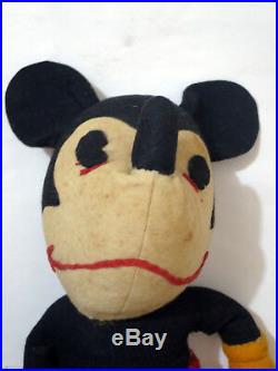 Antique 1930s 17 Mickey Mouse Steiff Plush Figure Large Doll Toy Vintage Disney