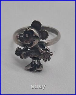 Antique DISNEY Mickey Mouse Adjustable Ring. SUPER OLD AND RARE