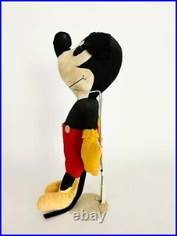 Antique Folk Art Disney Mickey Mouse Felt Doll / Toy Early 1900s