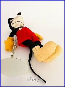 Antique Folk Art Disney Mickey Mouse Felt Doll / Toy Early 1900s