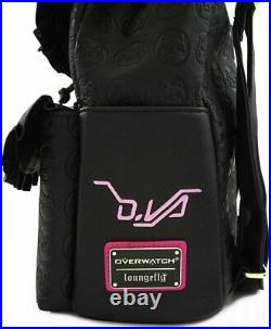 Authentic Loungefly Overwatch D. VA Black Cat Ruffled Trim Mini Backpack