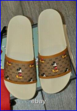 Authentic New Gucci GG Disney x Gucci Mickey Mouses GG Supreme Canvas Slide, 7G