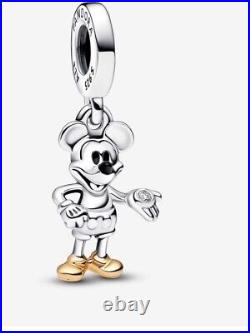 Authentic Pandora #792812C01 Disney 100th Anniversary Mickey Mouse Dangle Charm