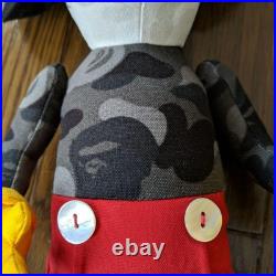 BAPE x Disney Mickey Mouse Plush Toy Gray Rare Early Collaboration