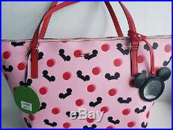 BNWT Disney Parks Kate Spade Mickey/Minnie Mouse Ear Hat Tote Bag Purse Pink